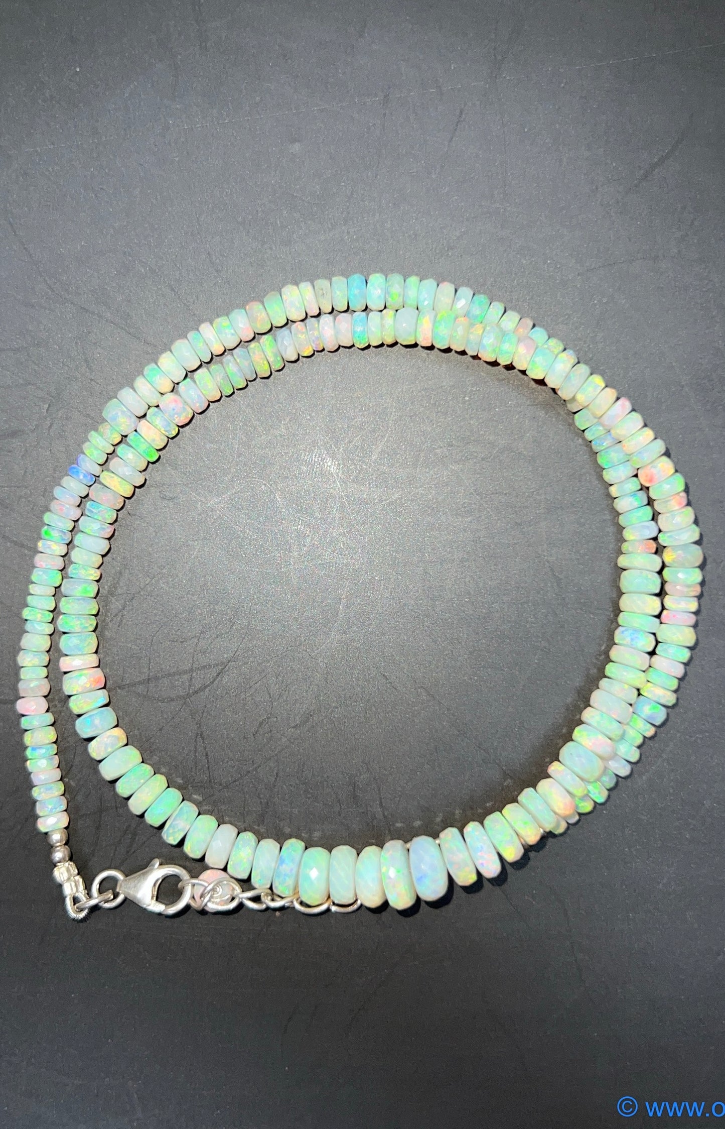 Australian White  Opal Faced  Bead Necklace 0.77 ct 0035