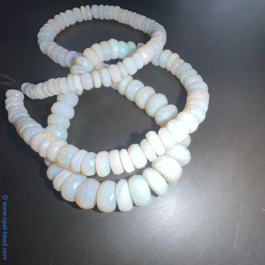 Australian White Opal Bead Necklace Andamooka 79 ct 0014