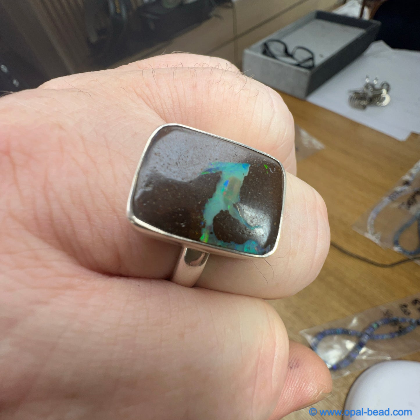 Boulder Opal Ring size 13 0024