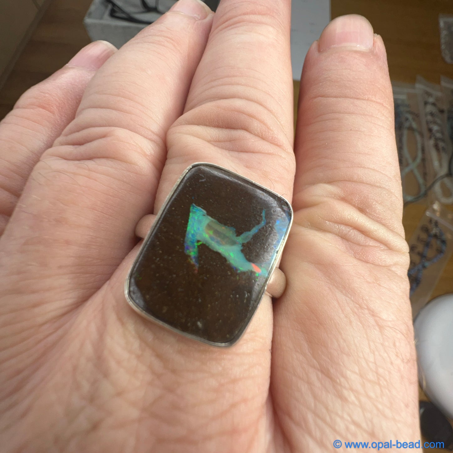 Boulder Opal Ring size 13 0024