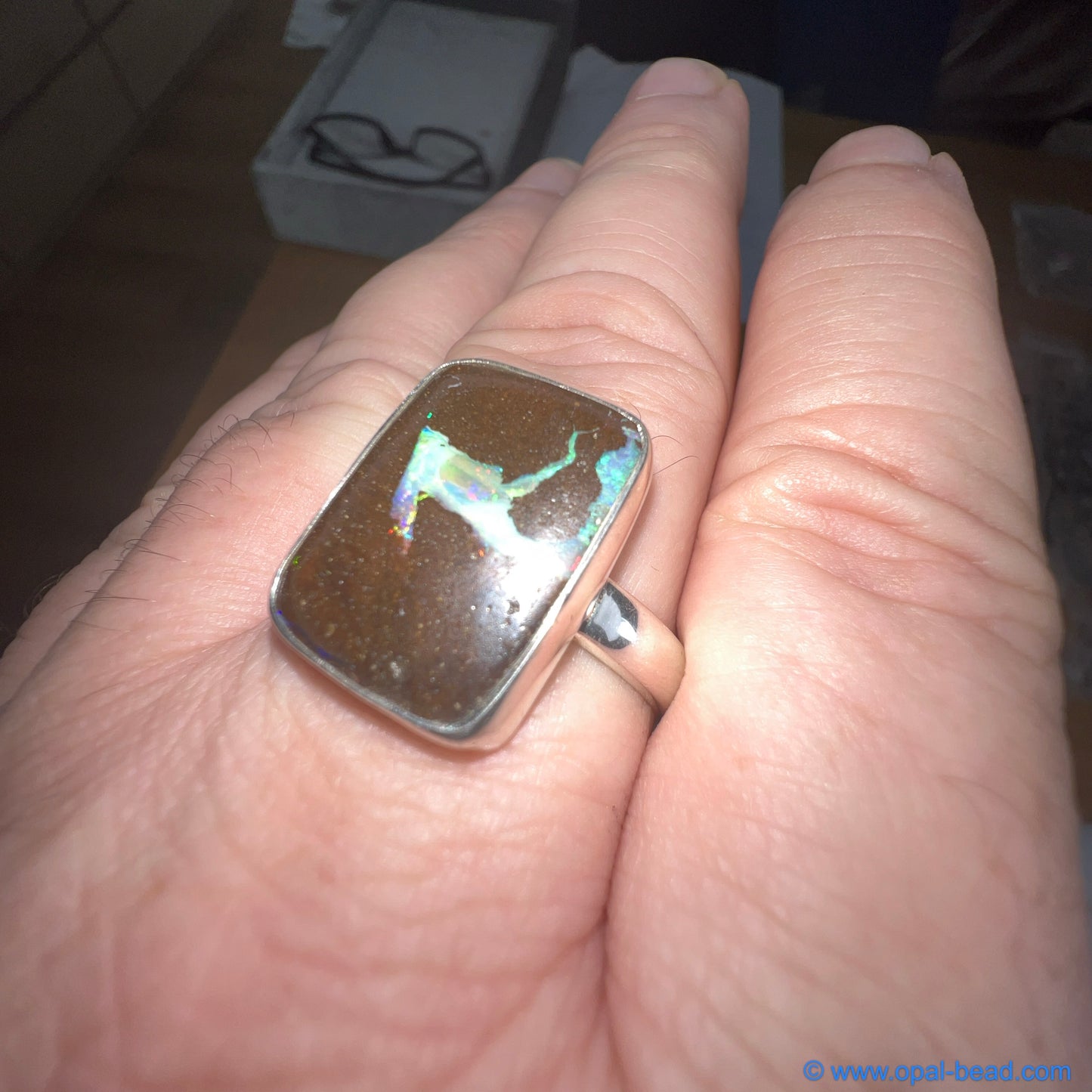 Boulder Opal Ring size 13 0024